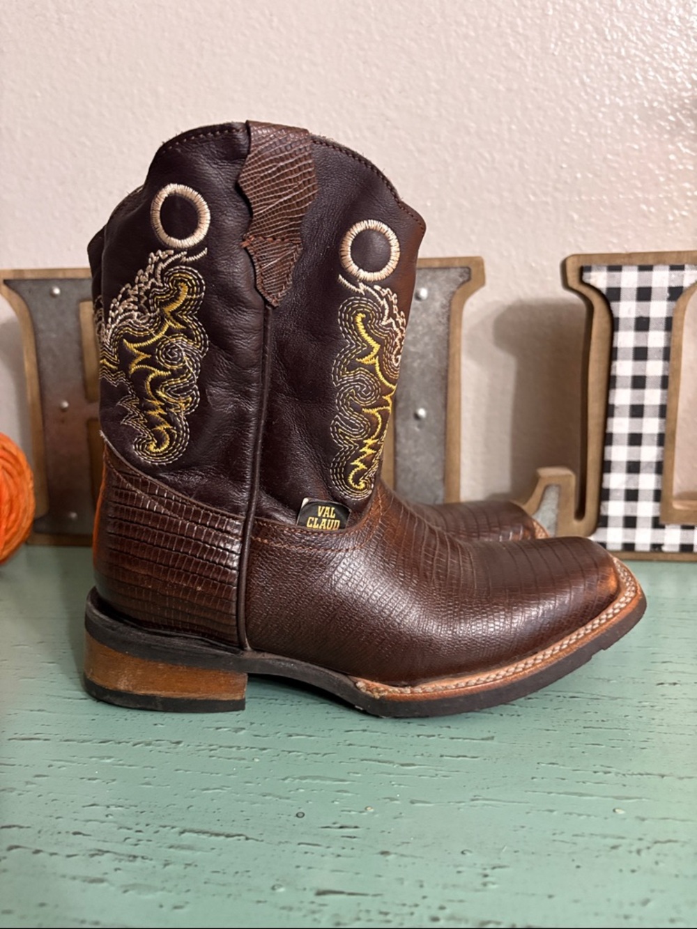 Brown Kids Western Cowboy Boots